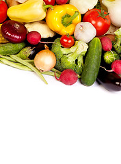 Image showing Group of fresh vegetables isolated on white