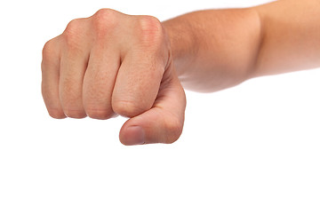 Image showing Males hand with a clenched fist isolated