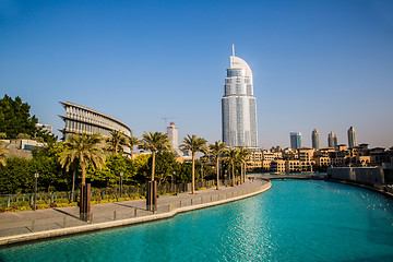 Image showing Address Hotel in the downtown Dubai area overlooks the famous da