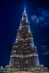 Image showing View on Burj Khalifa, Dubai, UAE, at night