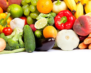 Image showing Huge group of fresh vegetables and fruits