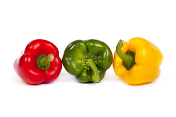 Image showing Group of seet bell peppers isolated on white