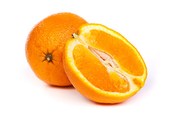 Image showing Fresh orange and a half part of orange