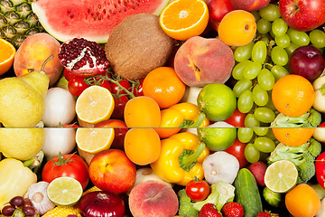 Image showing Huge group of fresh vegetables and fruits