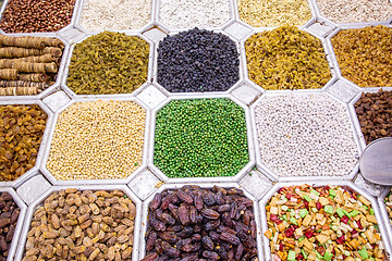 Image showing Dried fruit and nuts mix in Dubai market