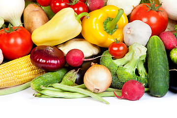 Image showing Group of fresh vegetables isolated on white