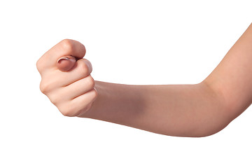 Image showing Hand is showing a fig sign isolated on white