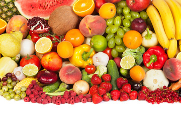 Image showing Huge group of fresh vegetables and fruits