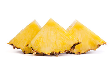 Image showing Pieces  of pineapples isolated on white