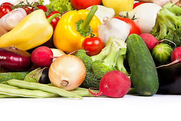 Image showing Group of fresh vegetables isolated on white