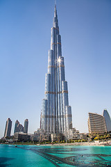 Image showing View on Burj Khalifa, Dubai, UAE, at night