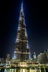 Image showing View on Burj Khalifa, Dubai, UAE, at night