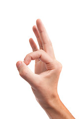 Image showing Hand  is showing OK sign isolated on white