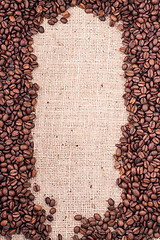 Image showing Brown roasted coffee beans.