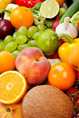 Image showing Huge group of fresh vegetables and fruits