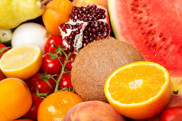 Image showing Huge group of fresh vegetables and fruits