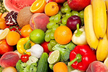 Image showing Huge group of fresh vegetables and fruits