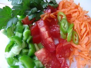 Image showing Fresh cut vegetables