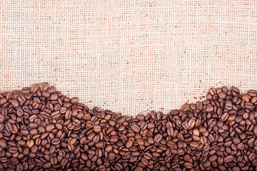 Image showing Brown roasted coffee beans.