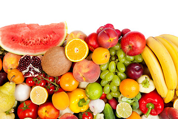 Image showing Huge group of fresh vegetables and fruits