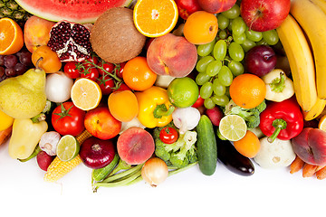 Image showing Huge group of fresh vegetables and fruits