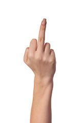 Image showing Hand is showing a fig sign isolated on white