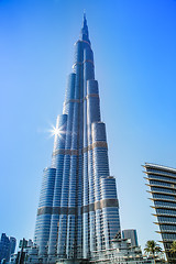 Image showing View on Burj Khalifa, Dubai, UAE, at night