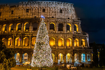 Image showing Coliseum of Rome, Italy on christmas