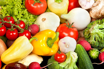 Image showing Group of fresh vegetables isolated on white