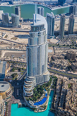 Image showing Dubai downtown. East, United Arab Emirates architecture. Aerial 