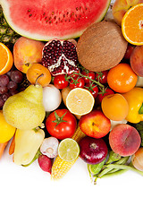 Image showing Huge group of fresh vegetables and fruits