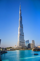 Image showing View on Burj Khalifa, Dubai, UAE, at night