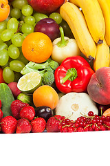 Image showing Huge group of fresh vegetables and fruits