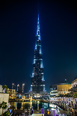 Image showing View on Burj Khalifa, Dubai, UAE, at night