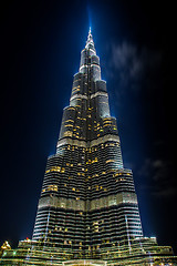 Image showing View on Burj Khalifa, Dubai, UAE, at night