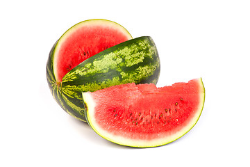 Image showing Fresh, ripe, juicy watermelon. Shot on White