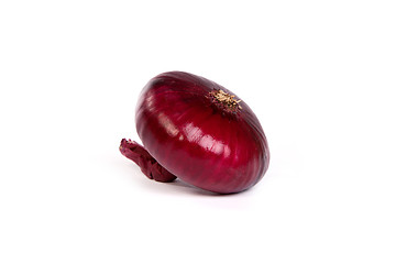 Image showing One red onion, isolated on white
