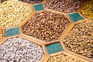 Image showing Dried fruit and nuts mix in Dubai market