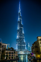 Image showing View on Burj Khalifa, Dubai, UAE, at night