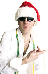 Image showing man with santa's hat