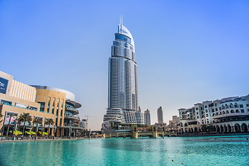 Image showing Address Hotel in the downtown Dubai area overlooks the famous da