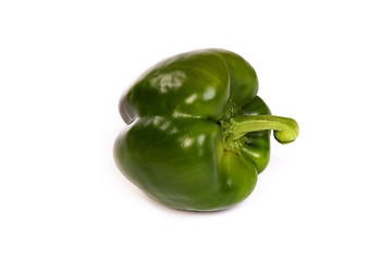 Image showing A green sweet  bell pepper isolated on white