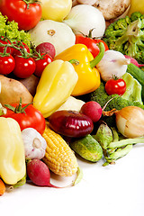 Image showing Group of fresh vegetables isolated on white