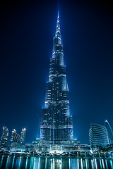 Image showing View on Burj Khalifa, Dubai, UAE, at night