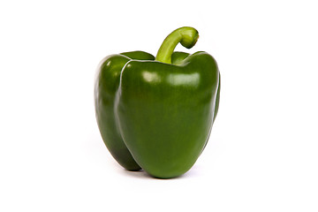 Image showing A green sweet  bell pepper isolated on white