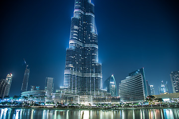 Image showing View on Burj Khalifa, Dubai, UAE, at night