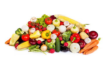 Image showing Group of fresh vegetables isolated on white