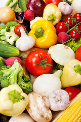 Image showing Group of fresh vegetables isolated on white