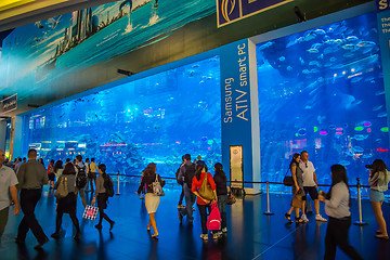 Image showing Largest aquarium of the world in Dubai Mall