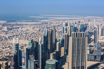 Image showing Dubai downtown. East, United Arab Emirates architecture. Aerial 